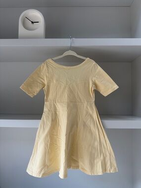 Mini Mioche Classic Ballet Twirl Dress Short-Sleeve Kids Dress in Pale Yellow